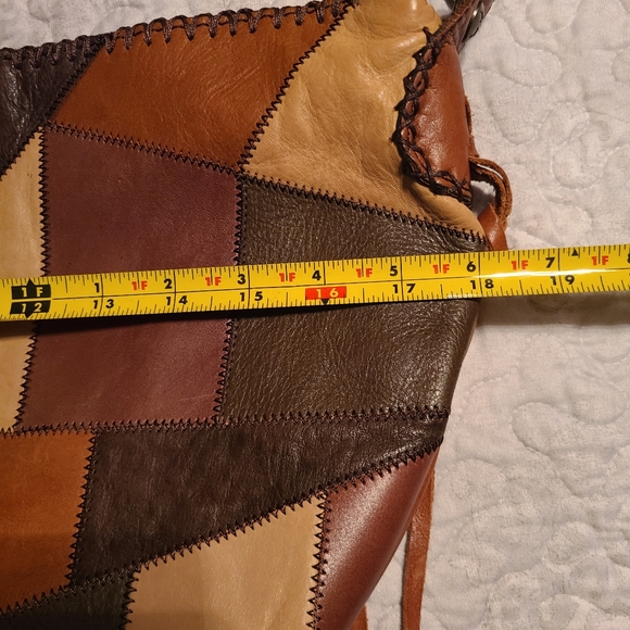 Patricia Nash Zig Zag Stitch Patchwork Hobo in Italian leather - Picture 2 of 5